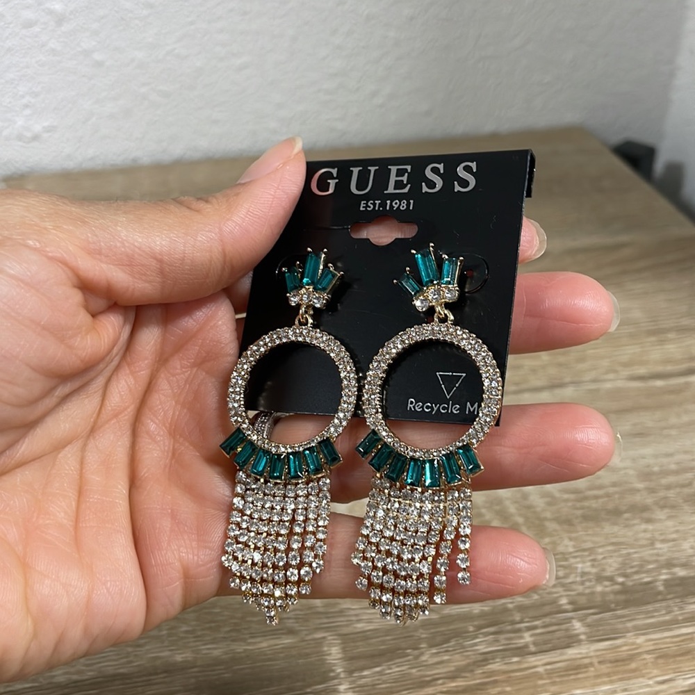 Emerald Green Statement Earrings - image 2